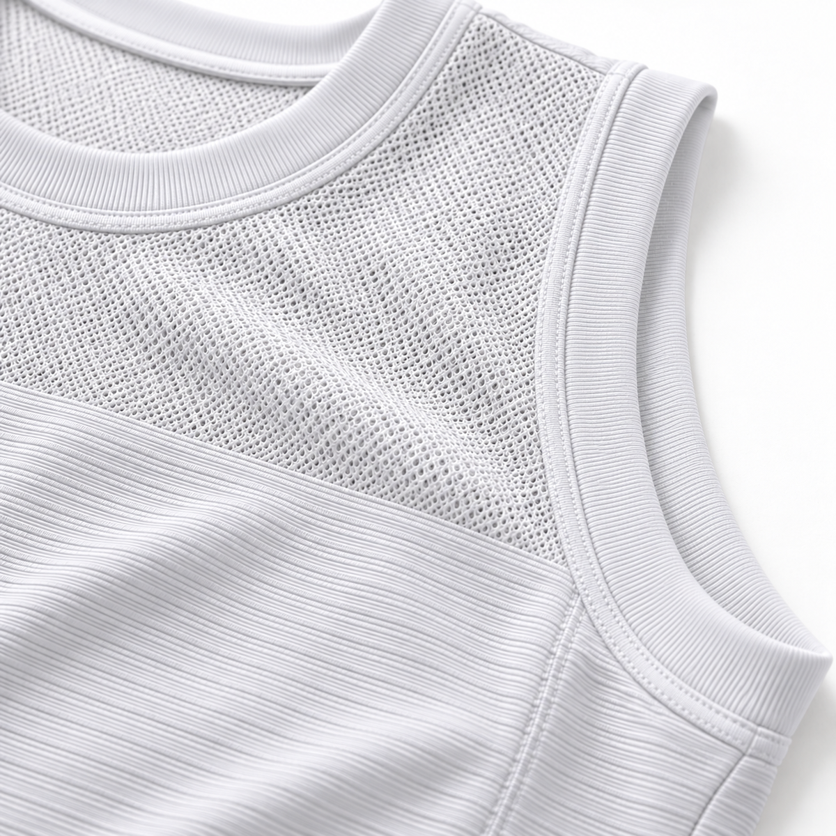 neuronpadel Women's AeroKnit Performance Training Tank White – mesh knit detail